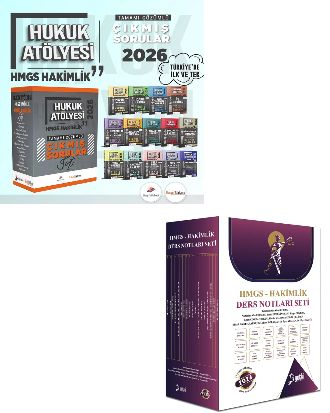 Dizgi Kitap 2026 Hukuk Atölyesi HMGS Hakimlik Çıkmış Sorular Seti & Hmgs ve Hakimlik Ders Notu Seti Yetki Yayınları 2'li Set