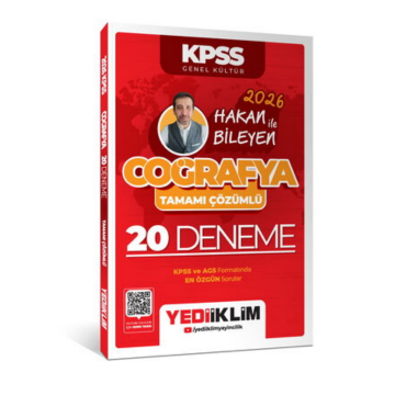 Yediiklim Yayınları 2026 KPSS Hakan Bileyen ile Coğrafya Tamamı Çözümlü 20 Deneme