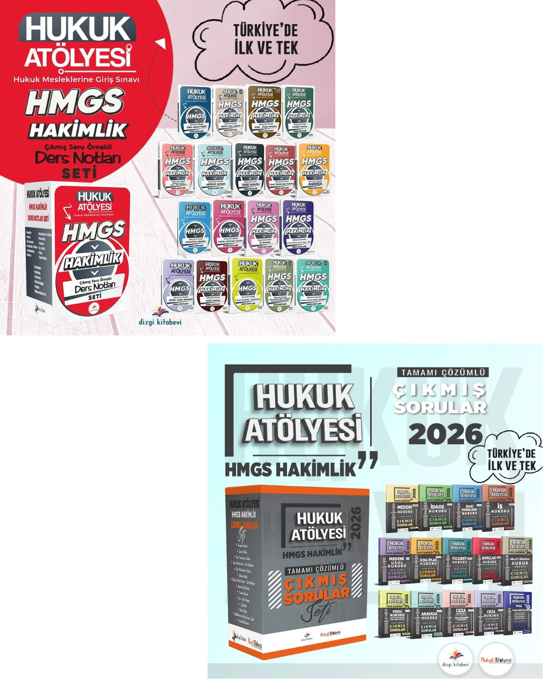 Dizgi Kitap 2026 Hukuk Atölyesi HMGS Hakimlik Çıkmış Soru Örnekli Ders Notları Seti &  Hukuk Atölyesi HMGS Hakimlik Çıkmış Sorular Seti 2'li Set