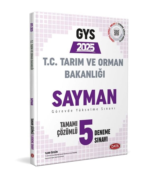 Tarım ve Orman Bakanlığı Sayman GYS Tamamı Çözümlü 5 Deneme Sınavı Data Yayınları