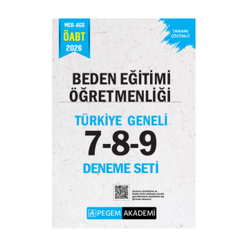 Pegem Yayınları 2026 MEB AGS ÖABT Beden Eğitimi Öğretmenliği Tamamı Çözümlü Türkiye Geneli 7-8-9 (3'lü Deneme Seti)