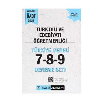 Pegem Yayınları 2026 MEB AGS ÖABT Türk Dili ve Edebiyatı Öğretmenliği Tamamı Çözümlü Türkiye Geneli 7-8-9 (3'lü Deneme Seti)