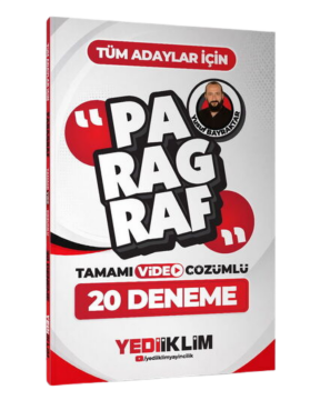 Yediiklim Yayınları Tüm Adaylar İçin Paragraf Tamamı Video Çözümlü 20 Deneme