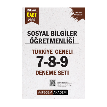 Pegem Yayınları 2026 MEB AGS ÖABT Sosyal Bilgiler Öğretmenliği Tamamı Çözümlü Türkiye Geneli 7-8-9 (3'lü Deneme Seti)