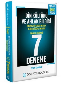 2025 MEB AGS ÖABT Din Kültürü ve Ahlak Bilgisi Tamamı Çözümlü 7 Deneme Pegem Yayınları