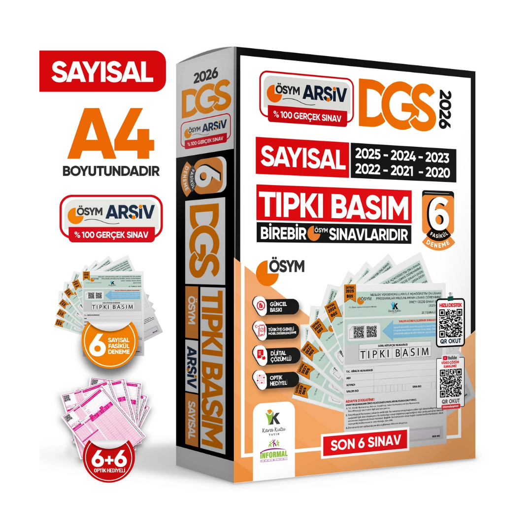 2026 DGS SAYISAL (SAY) ÖSYM Çıkmış Soru Tıpkı Basım 6lI Deneme TÜRKİYE GENELİ Dijital Çözümlü İnformal Yayınları