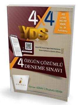 Pelikan Yayınları YDS İngilizce 4x4 Serisi 4 Özgün Çözümlü Deneme Sınavı