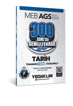 Yediiklim Yayınları 2025 MEB-AGS Tarih 300 Soruda Tamamı Video Çözümlü Genel Tekrar Kampı Ahmet Uğur Karakuza