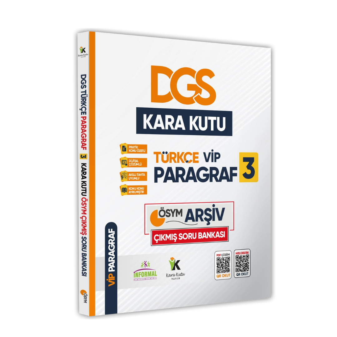 İnformal Yayınları DGS Türkçenin Kara Kutusu ÖSYM ARŞİVİ ÇIKMIŞ PARAGRAF VİP 3 Soru Bankası Konu Özetli Çözümlü