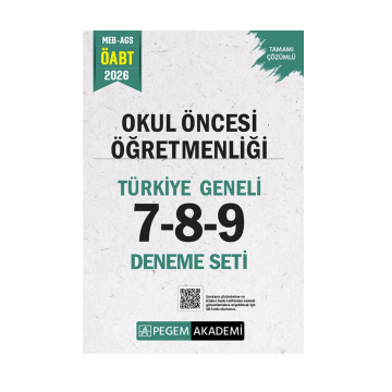Pegem Yayınları 2026 MEB AGS ÖABT Okul Öncesi Öğretmenliği Tamamı Çözümlü Türkiye Geneli 7-8-9 (3'lü Deneme Seti)