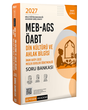Pegem Yayınları 2027 MEB-AGS ÖABT Din Kültürü ve Ahlak Bilgisi-İmam Hatip Lisesi Tamamı Çözümlü Soru Bankası