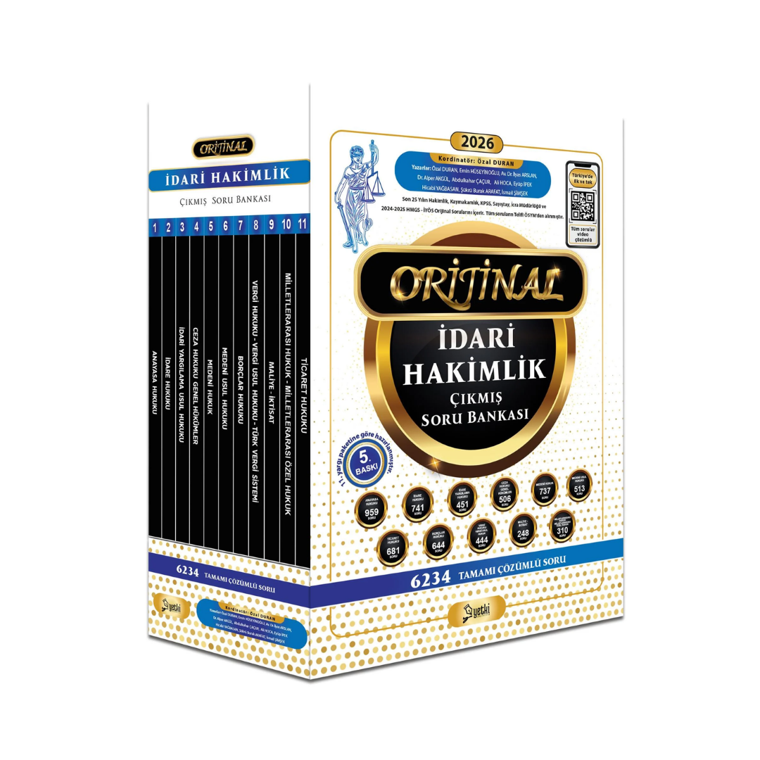2026 Orijinal İdari Hakimlik Çıkmış Soru Bankası Seti Yetki Yayınları