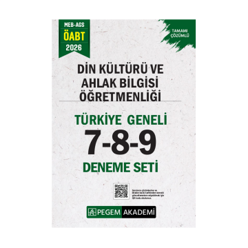 Pegem Yayınları 2026 MEB AGS ÖABT Din Kültürü ve Ahlak Bilgisi Öğretmenliği Tamamı Çözümlü Türkiye Geneli 7-8-9 (3'lü Deneme)