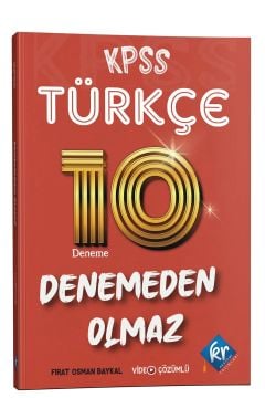 KPSS Türkçe Denemeden Olmaz 10 Deneme Video Çözümlü KR Akademi Yayınları