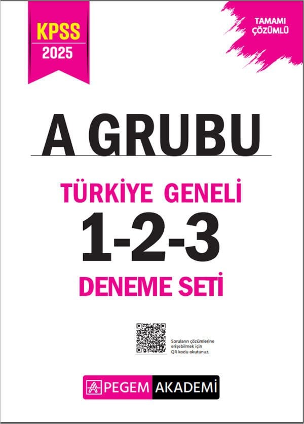 2025 KPSS A Grubu Tamamı Çözümlü Türkiye Geneli 1-2-3 (3'lü Deneme Seti) Pegem Yayınları
