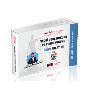 Savaş Yayınevi İYÖS İdari Hakim Yardımcılığı Vergi Usul Hukuku ve Vergi Hukuku Konu Anlatımı Mustafa Karadeniz