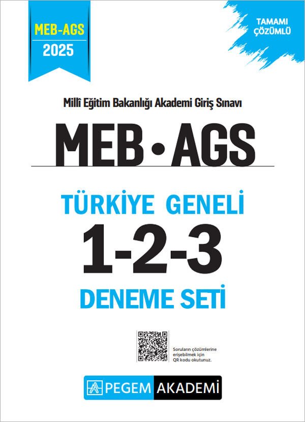 2025 MEB AGS Tamamı Çözümlü Türkiye Geneli 1-2-3 (3'lü Deneme Seti) Pegem Yayınları