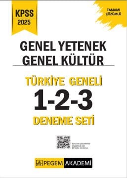 2025 KPSS Genel Yetenek Genel Kültür Tamamı Çözümlü Türkiye Geneli 1-2-3 (3'lü Deneme Seti) Pegem Akademi