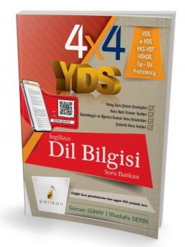 4x4 YDS Seti 4. Kitap İngilizce Dil Bilgisi Tamamı Çözümlü Soru Bankası