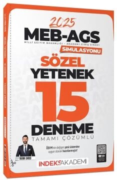 İndeks Akademi 2025 MEB-AGS Simülasyonu Sözel Yetenek 15 Deneme Çözümlü - Berk Ekici İndeks Akademi Yayıncılık