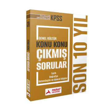 Paraf Akademi Yayınları KPSS Ön Lisans - Ortaöğretim Son 10 Yıl Konu Konu Tarih, Coğrafya, Vatandaşlık ve Güncel Bilgiler Çıkmış Sorular