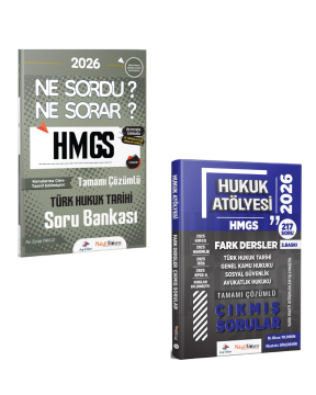 Dizgi Kitap 2026 Hukuk Atölyesi HMGS Türk Hukuk Tarihi Soru Bankası & Fark Dersler Tamamı Çözümlü Çıkmış Sorular Seti