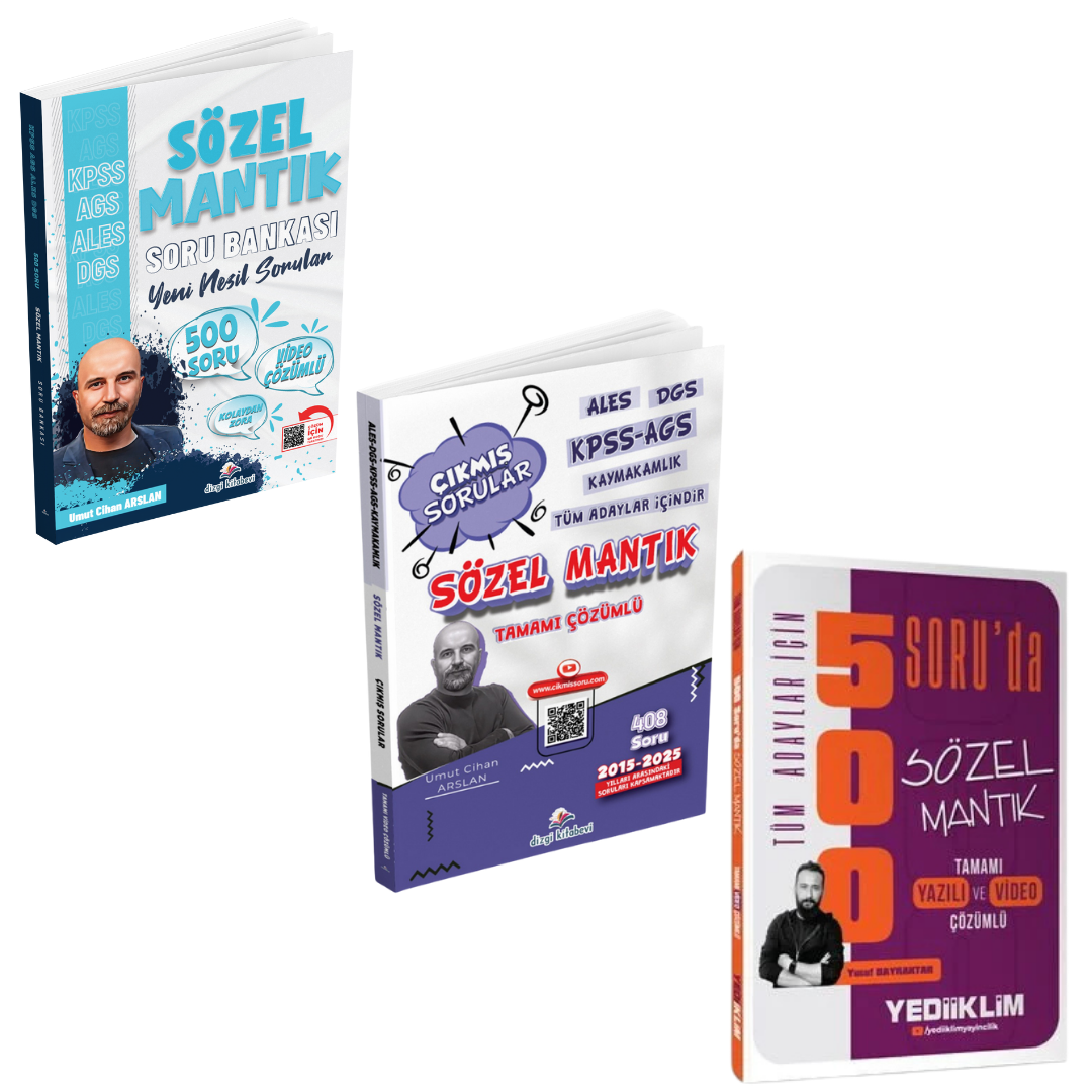 KPSS MEB AGS ALES DGS Sözel Mantık Öğreten 3'lü Set