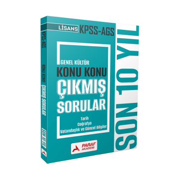 Paraf Akademi Yayınları KPSS Lisans Son 10 Yıl Konu Konu Tarih, Coğrafya, Vatandaşlık ve Güncel Bilgiler