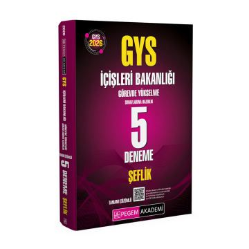 Pegem Yayınları 2026 GYS İçişleri Bakanlığı Görevde Yükselme Sınavlarına Hazırlık 5 Deneme ŞEFLİK
