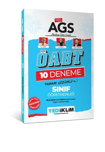 2025 MEB AGS ÖABT Sınıf Öğretmenliği Tamamı Çözümlü 10 Deneme Sınavı Yediiklim Yayınları