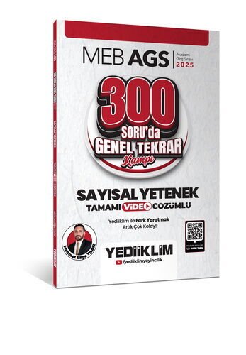 Yediiklim Yayınları 2025 MEB-AGS Sayısal Yetenek 300 Soruda Tamamı Video Çözümlü Genel Tekrar Kampı