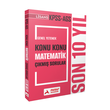 Paraf Akademi Yayınları KPSS Lisans Son 10 Yıl Konu Konu Matematik Çıkmış Sorular