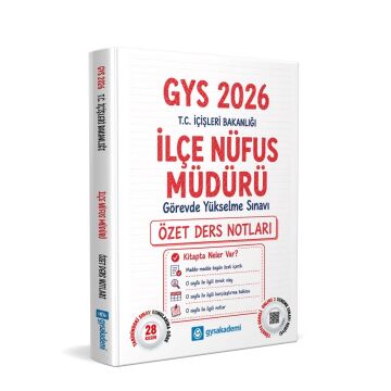 GYS Akademi 2026 T.C. İçişleri Bakanlığı İlçe Nüfus Müdürü GYS Özet Ders Notları