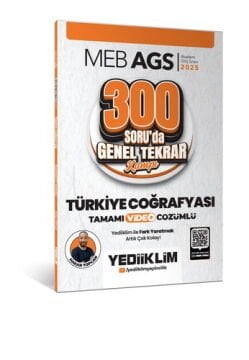 Yediiklim Yayınları 2025 MEB-AGS Türkiye Coğrafyası 300 Soruda Tamamı Video Çözümlü Genel Tekrar Kampı Hakan Topcan