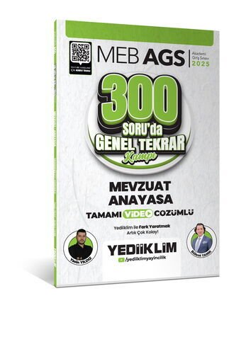 2025 MEB AGS Mevzuat Anayasa 300 Soruda Tamamı Video Çözümlü Genel Tekrar Kampı Yediiklim Yayınları