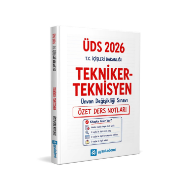 GYS Akademi 2026 T.C. İçişleri Bakanlığı Tekniker - Teknisyen ÜDS Özet Ders Notları