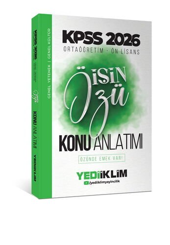 2026 KPSS Ortaöğretim Ön Lisans İŞİN ÖZÜ Tek Kitap Tamamı Renkli Konu Anlatımı Yediiklim Yayınları
