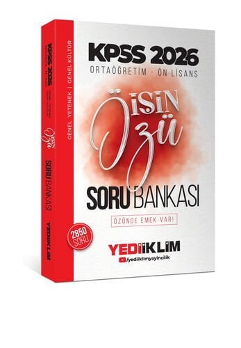 2026 Kpss Ortaöğretim Ön Lisans İŞİN ÖZÜ Tek Kitap Soru Bankası (2850 soru) Yediiklim Yayınları