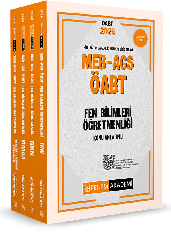 2026 MEB AGS ÖABT Fen Bilimleri Öğretmenliği Konu Anlatımlı Modüler Set (4 Kitap) Pegem Yayınları