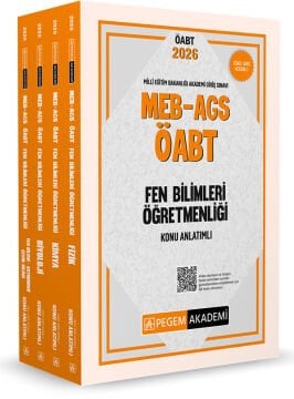 2026 MEB AGS ÖABT Fen Bilimleri Öğretmenliği Konu Anlatımlı Modüler Set (4 Kitap) Pegem Yayınları