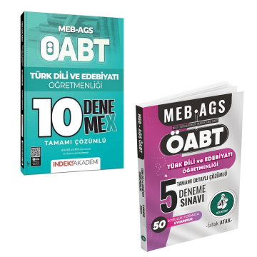Atak Yayınları 2025 Meb Ags ÖABT Türk Dili ve Edebiyatı Öğretmenliği Tamamı Çözümlü 5 Deneme ve İndeks Akademi Tamamı Çözümlü 10 Deneme Seti