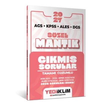 Yediiklim Yayınları 2027 AGS KPSS ALES DGS Sözel Mantık Tamamı Çözümlü Çıkmış Sorular