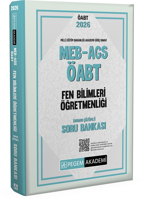 2026 MEB AGS ÖABT Fen Bilimleri Öğretmenliği Tamamı Çözümlü Soru Bankası Pegem Akademi