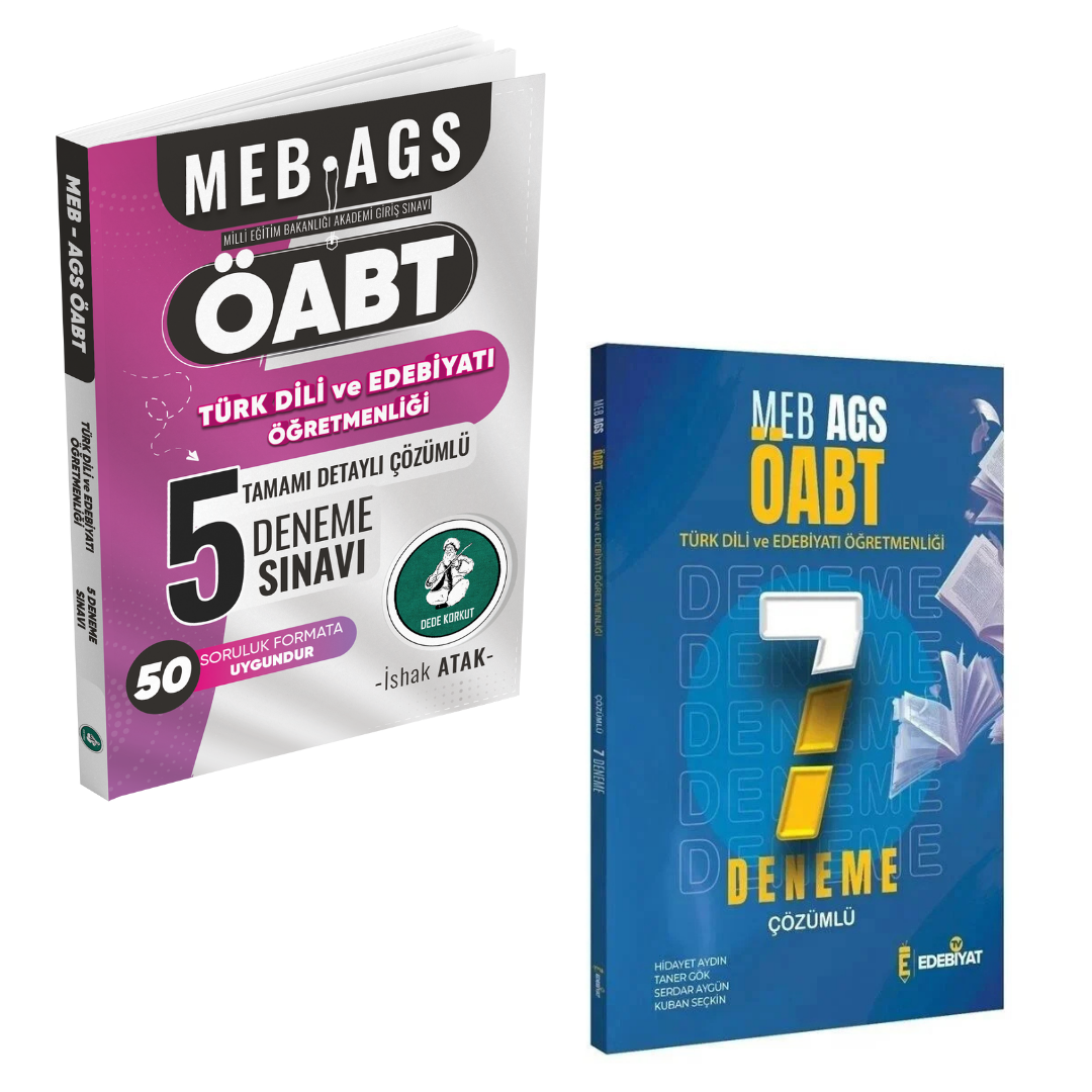 Atak Yayınları 2025 Meb Ags ÖABT Türk Dili ve Edebiyatı Öğretmenliği Tamamı Çözümlü 5 Deneme ve Edebiyat TV Tamamı Çözümlü 7 Deneme Seti