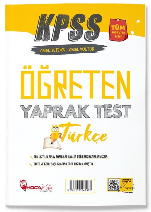 Hoca Kafası KPSS Türkçe Öğreten Yaprak Test Hoca Kafası Yayınları