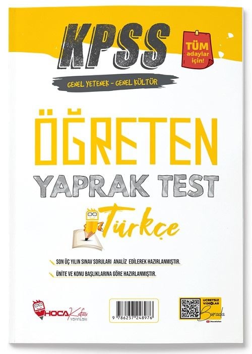 KPSS Türkçe Öğreten Yaprak Test Hoca Kafası Yayınları
