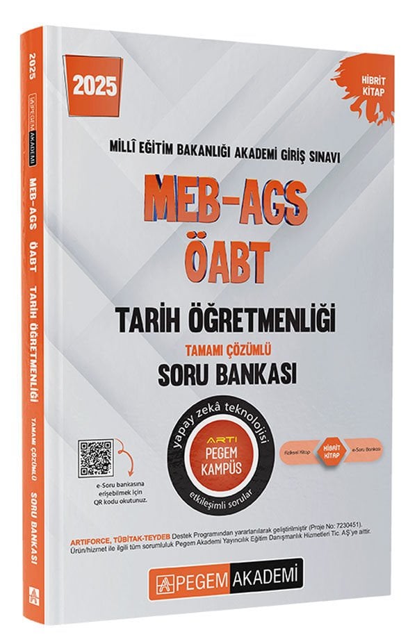 2025 MEB-AGS-ÖABT Tarih Öğretmenliği Tamamı Çözümlü Soru Bankası Pegem Yayınları