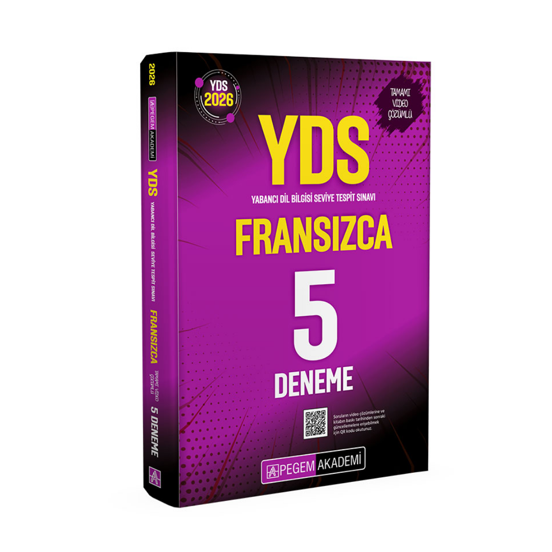 2026 YDS Fransızca Tamamı Video Çözümlü 5 Deneme Pegem Yayınları
