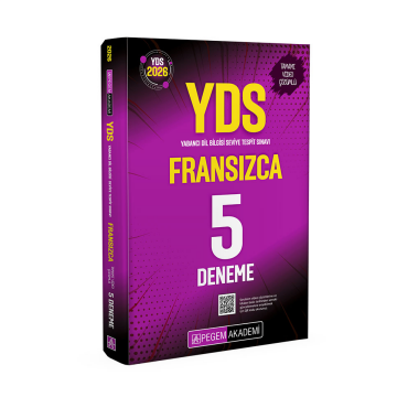 2026 YDS Fransızca Tamamı Video Çözümlü 5 Deneme Pegem Yayınları