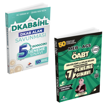 Dizgi Kitap 2025 DKAB İHL DKAB Alan Savunması Tamamı Çözümlü 5 Deneme ve Din Kültürü ve Ahlak Bilgisi Öğretmenliği Tamamı Pdf Çözümlü 7 Deneme Sınavı Seti
